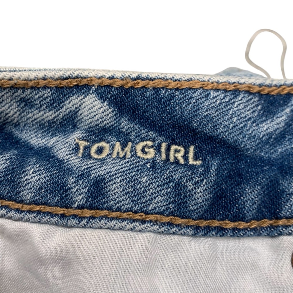 American Eagle Tomgirl Distressed Denim Shorts Light Wash High Rise 2 26W NEW - Picture 6 of 12
